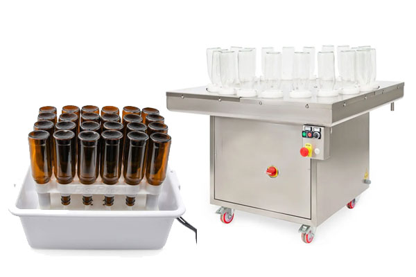 Bottle rinsing, sterilizing and drying machines
