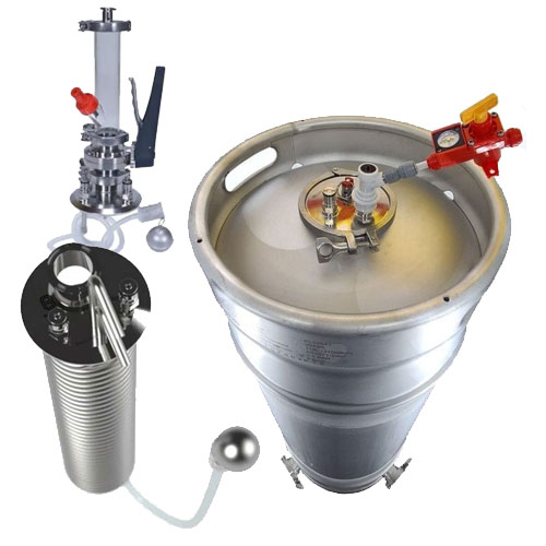 Secondary beer fermentation in kegs