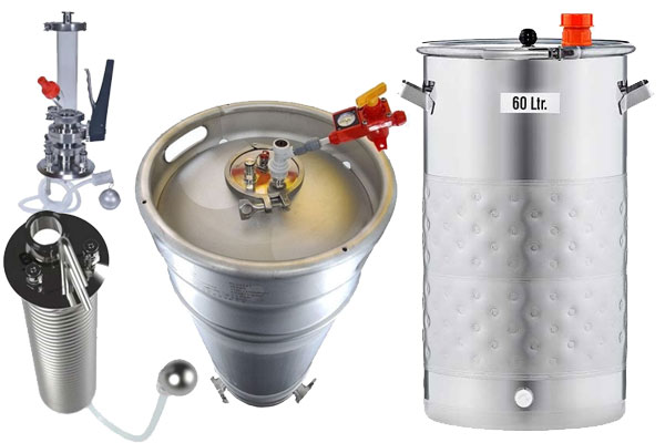 Beer fermentation in stainless steel kegs