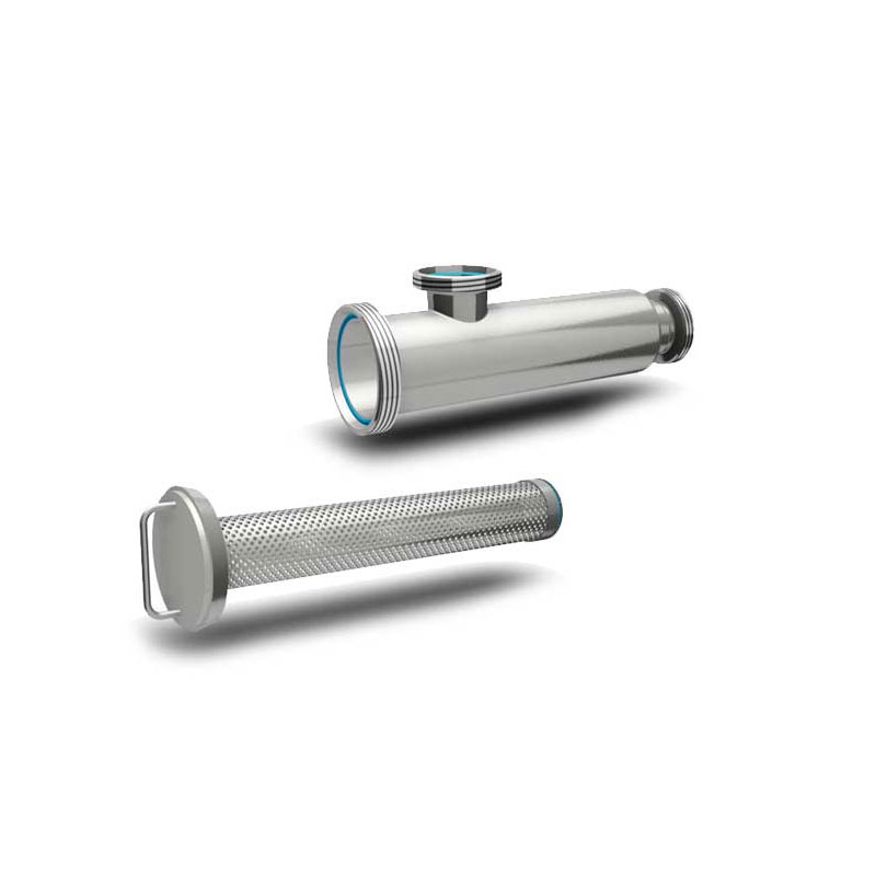 Compact stainless steel pipe filters for cider and juice