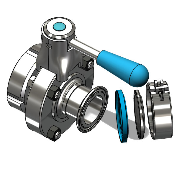 Manual valves and flaps for beer production tanks