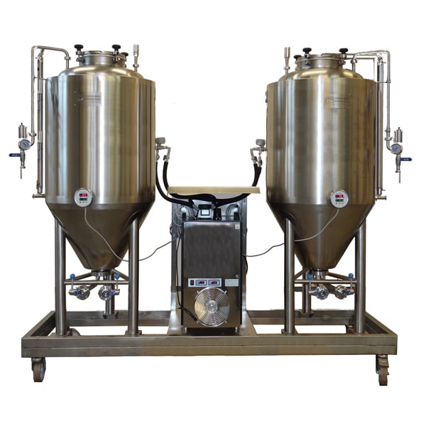 Plastic beer fermentation tanks